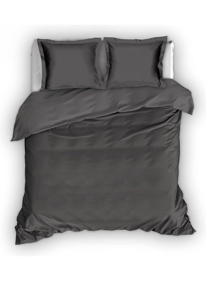 Cascina Colorini Dekbedovertrek Park Lane Antraciet - Egyptisch Percale Katoen