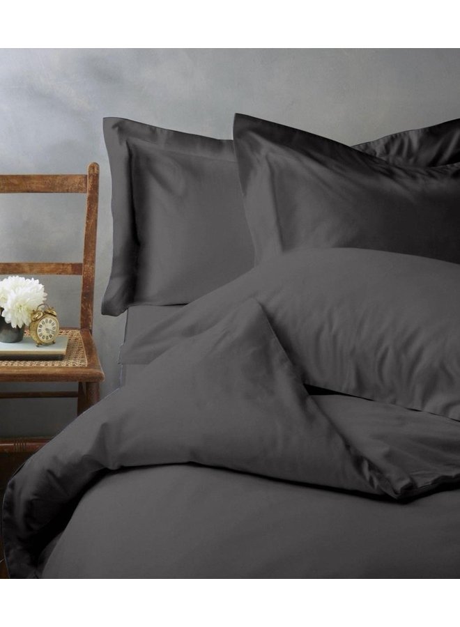 Cascina Colorini Dekbedovertrek Park Lane Antraciet - Egyptisch Percale Katoen