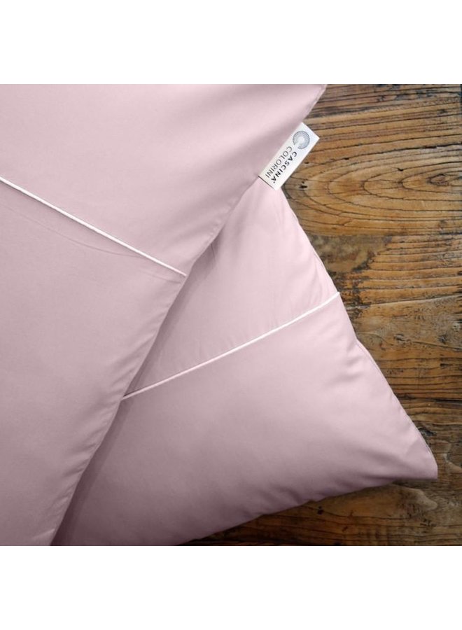 Cascina Colorini Dekbedovertrek Divina Roze/Wit - Egyptisch Percale Katoen