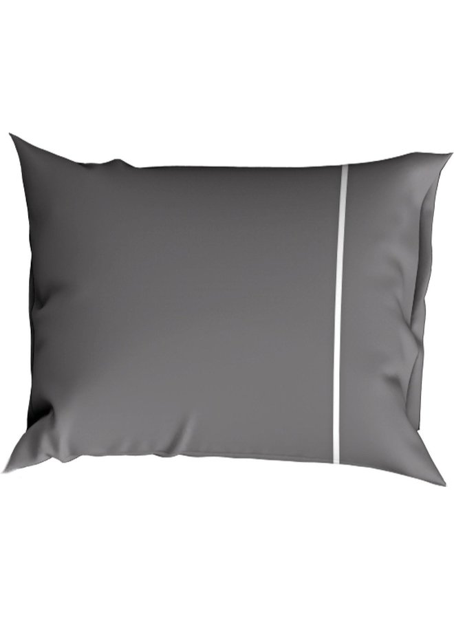 Cascina Colorini Dekbedovertrek Divina Antraciet/Wit - Egyptisch Percale Katoen