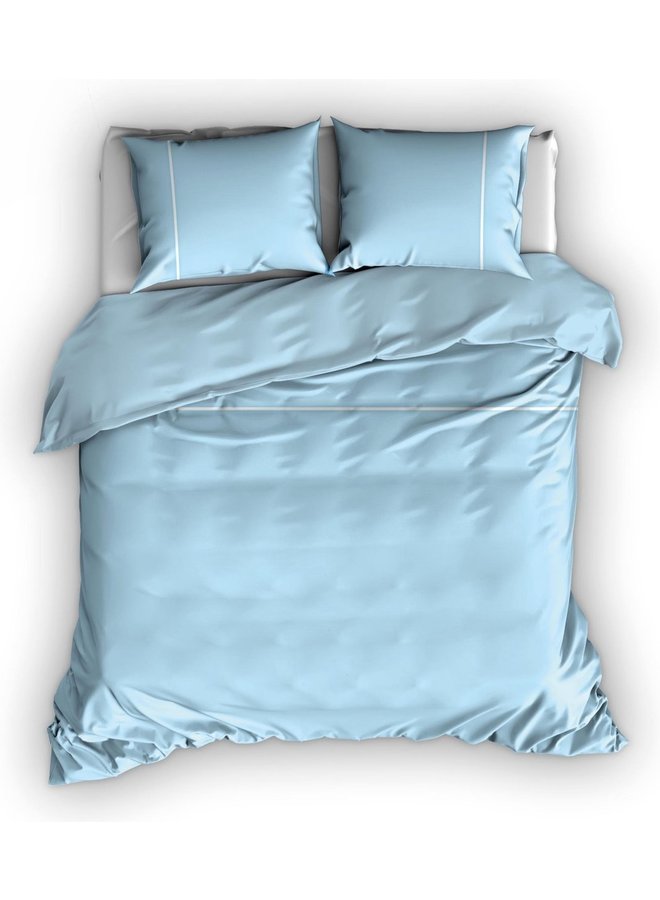 Cascina Colorini Dekbedovertrek Divina Blauw/Wit - Egyptisch Percale Katoen