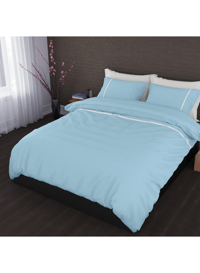 Cascina Colorini Dekbedovertrek Divina Blauw/Wit - Egyptisch Percale Katoen