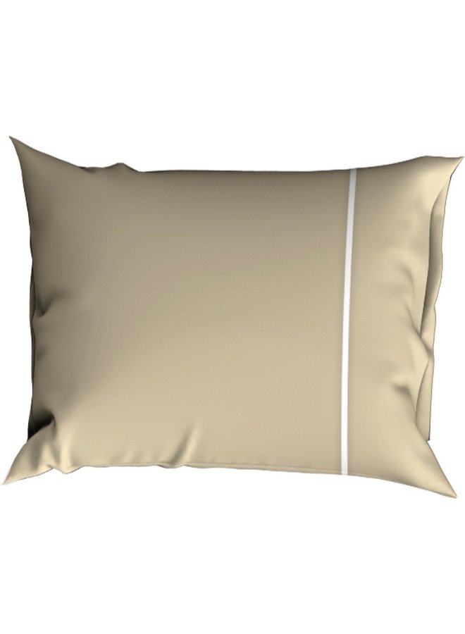 Cascina Colorini Dekbedovertrek Divina Zand/Wit - Egyptisch Percale Katoen