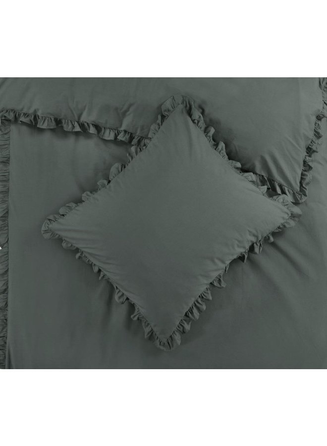 Papillon Percale Katoen Dekbedovertrek Groen