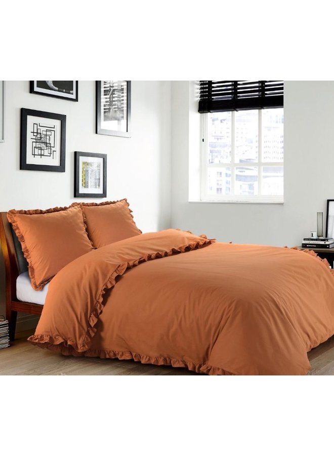 Papillon Dekbedovertrek Deauville Roestbruin - Percale Katoen