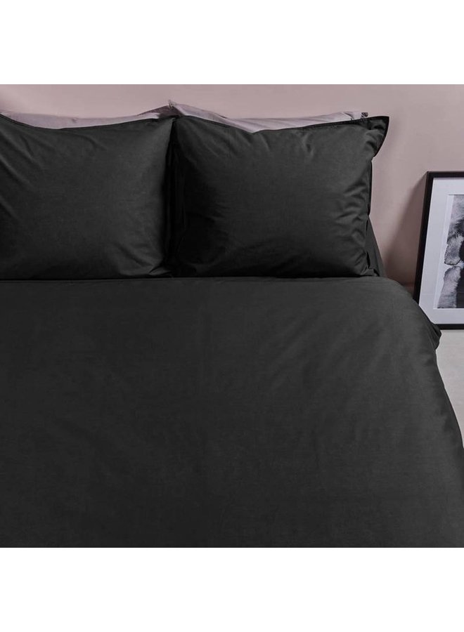 Ambiante Dekbedovertrek Uni Zwart - Katoen