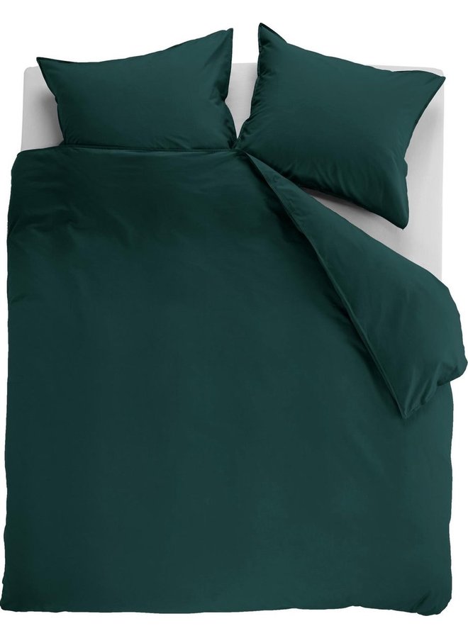 Dekbedovertrek Uni Donker Groen - Katoen