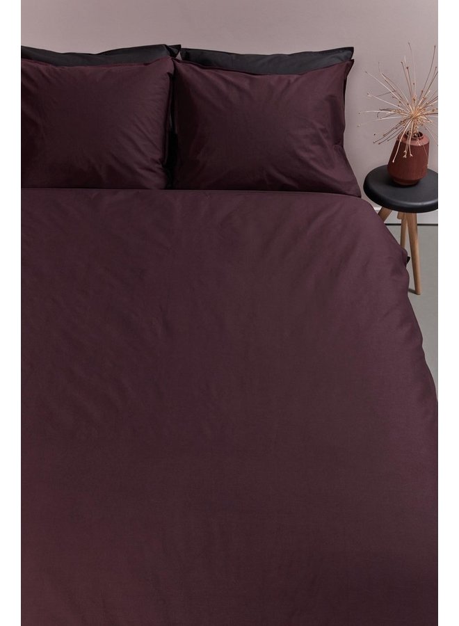 Ambiante Dekbedovertrek Uni Donker Rood - Katoen