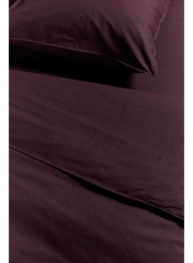 Ambiante Dekbedovertrek Uni Donker Rood - Katoen