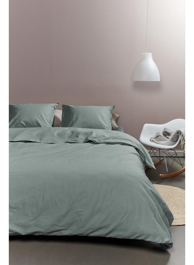 Ambiante Dekbedovertrek Uni Groen - Katoen