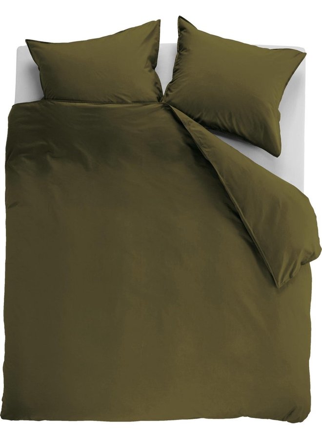 Ambiante Dekbedovertrek Uni Olijf Groen - Katoen