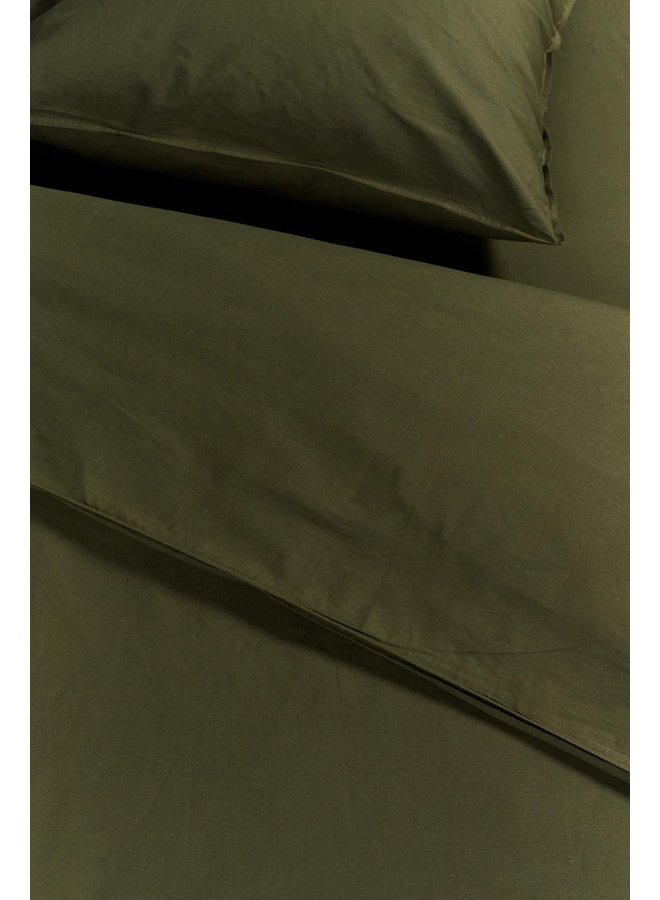 Ambiante Dekbedovertrek Uni Olijfgroen - Katoen