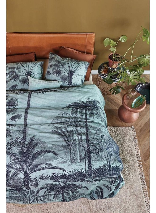 At Home Dekbedovertrek Tour du Monde Blauwgroen - Katoen