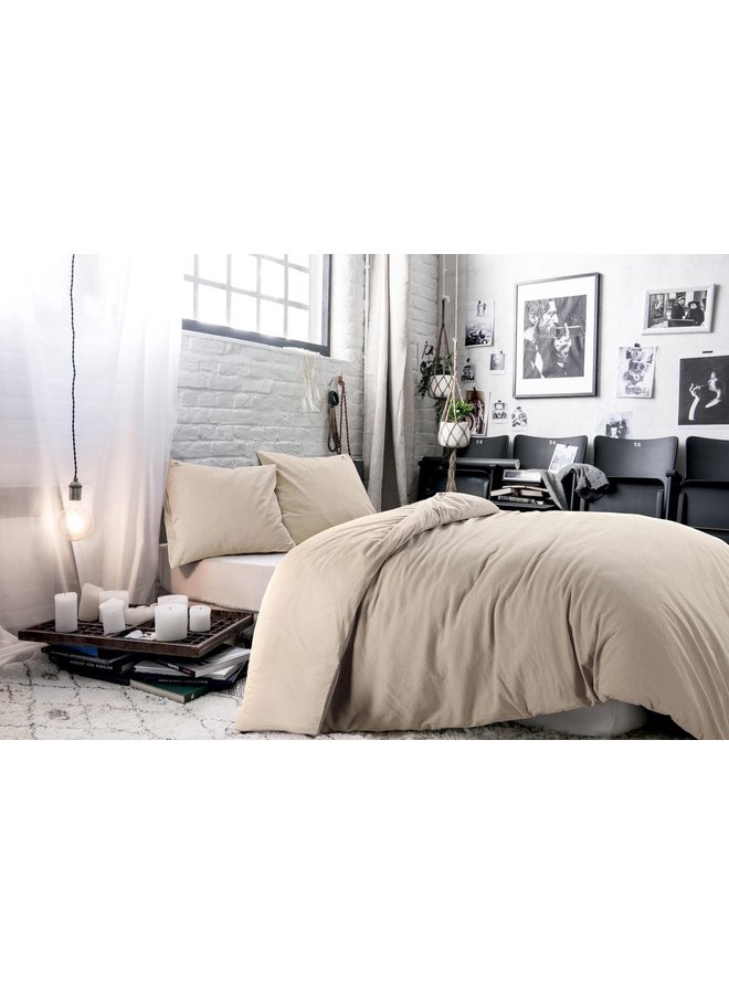Blckout Dekbedovertrek Alberta Naturel - Seersucker Katoen