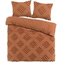 Papillon Percale Katoen Dekbedovertrek Bruin