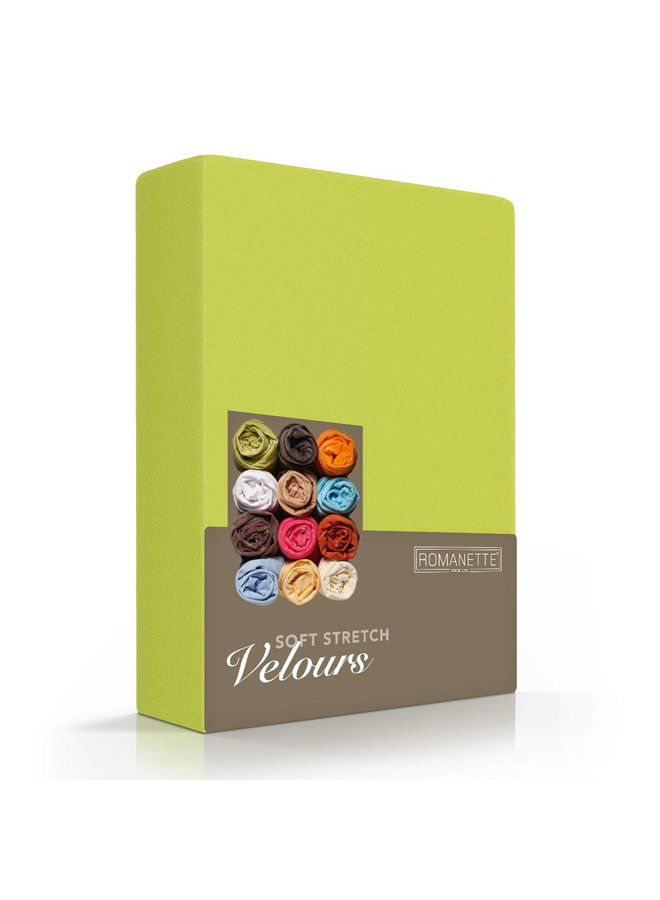 Hoeslaken Appelgroen - Velours