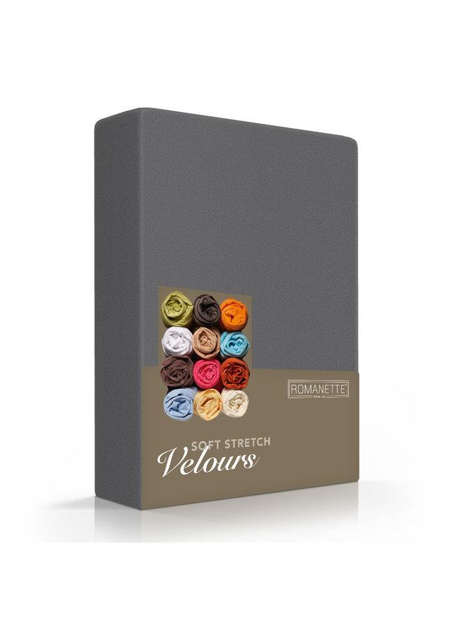 Hoeslaken Antraciet - Velours
