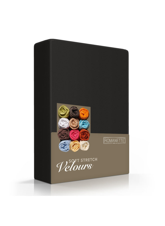 Hoeslaken Zwart - Velours