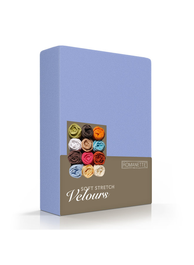 Romanette Hoeslaken Lavendel Blauw - Velours