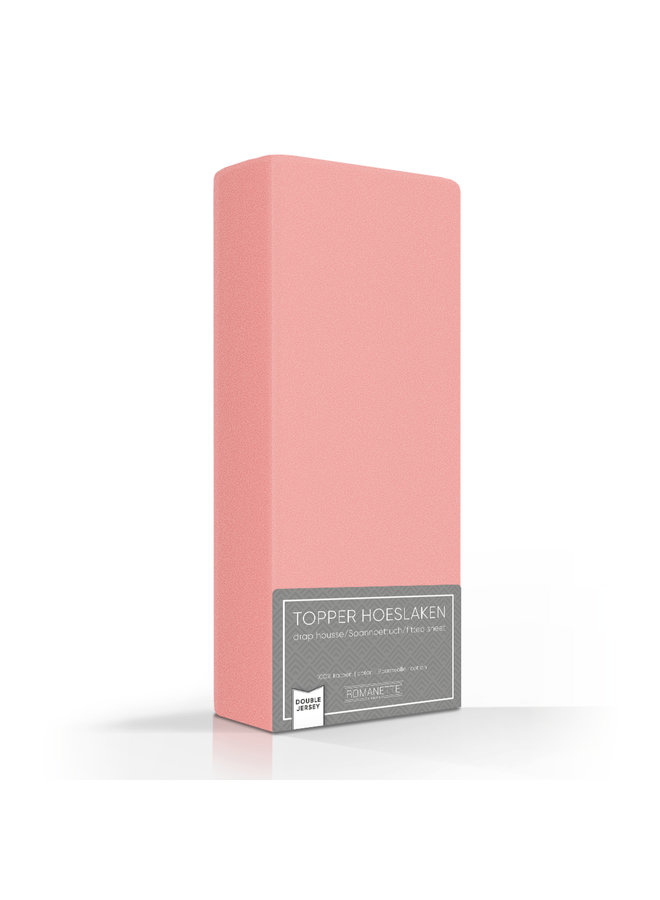 Romanette Hoeslaken Topper Roze - Dubbel Jersey