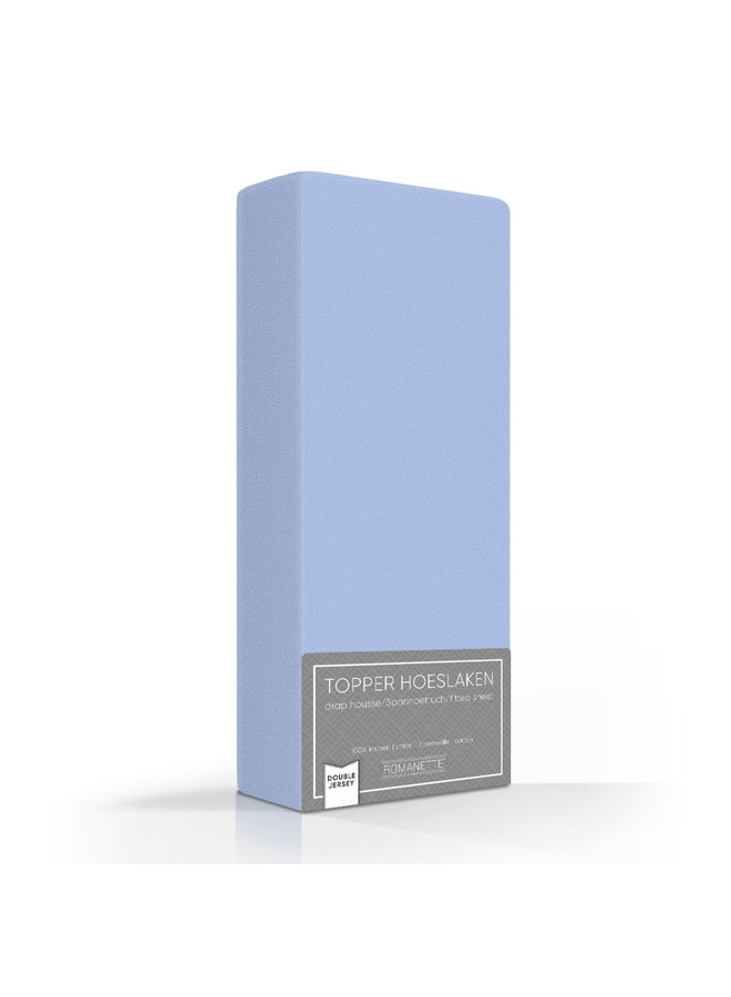 Romanette Hoeslaken Topper Blauw - Dubbel Jersey