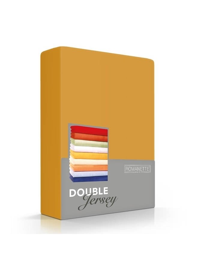 Romanette Hoeslaken Oker Geel - Dubbel Jersey