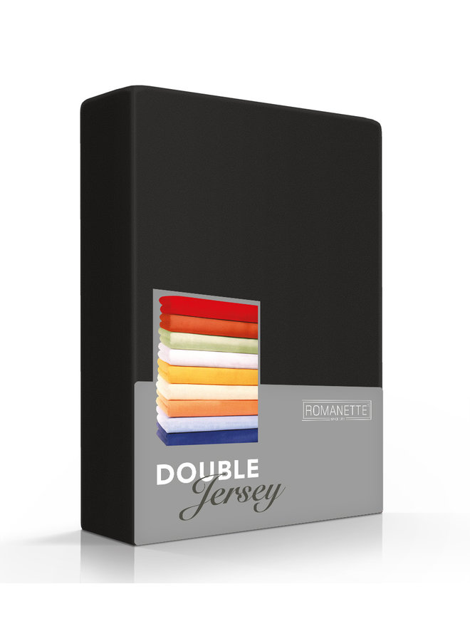 Romanette Hoeslaken Zwart - Dubbel Jersey