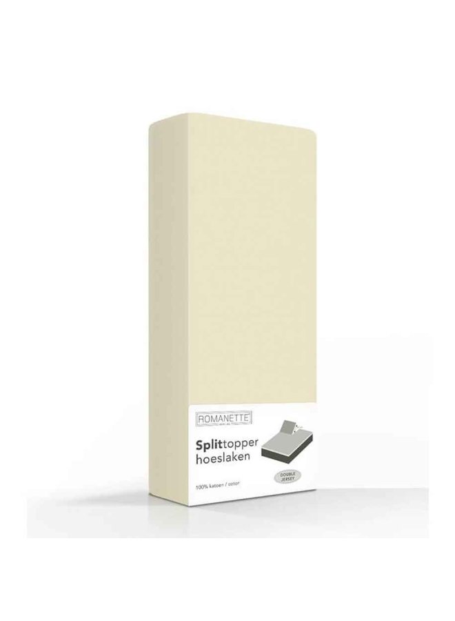 Romanette Hoeslaken Splittopper Zand - Dubbel Jersey