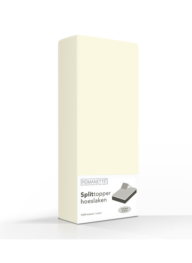 Hoeslaken Splittopper Creme - Dubbel Jersey