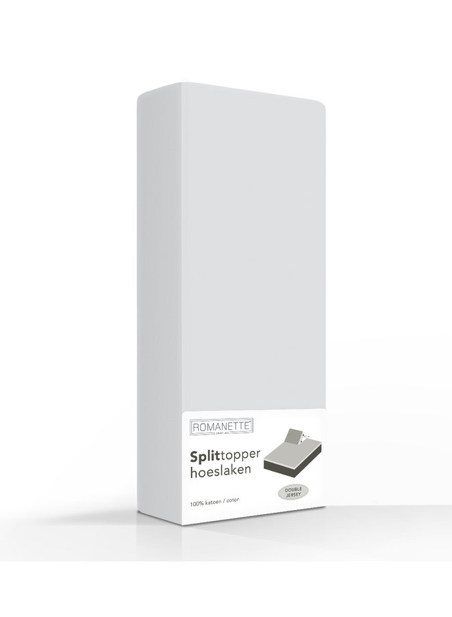 Hoeslaken Splittopper Grijs - Dubbel Jersey