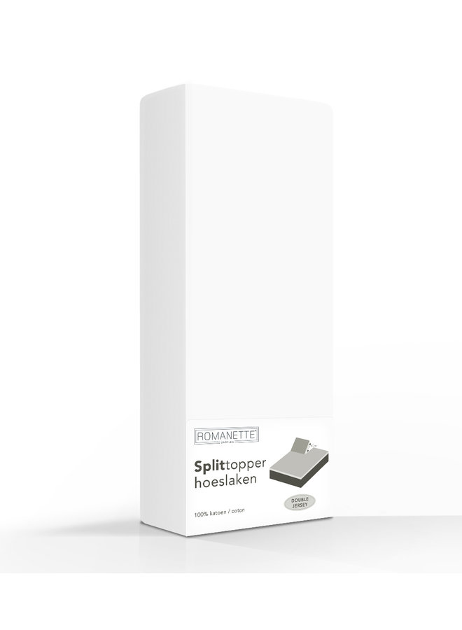 Romanette Hoeslaken Splittopper Wit - Dubbel Jersey