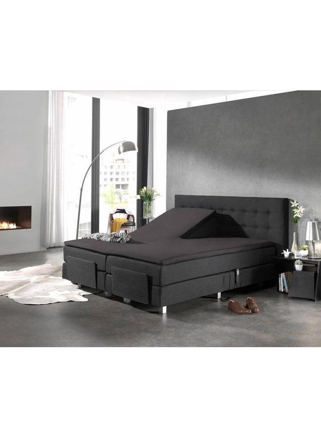 Home Care Hoeslaken Splittopper Antraciet - Percale Katoen