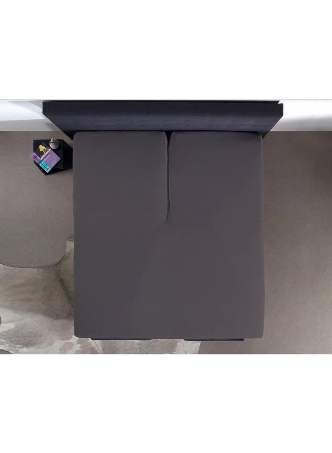 Home Care Hoeslaken Splittopper Antraciet - Percale Katoen