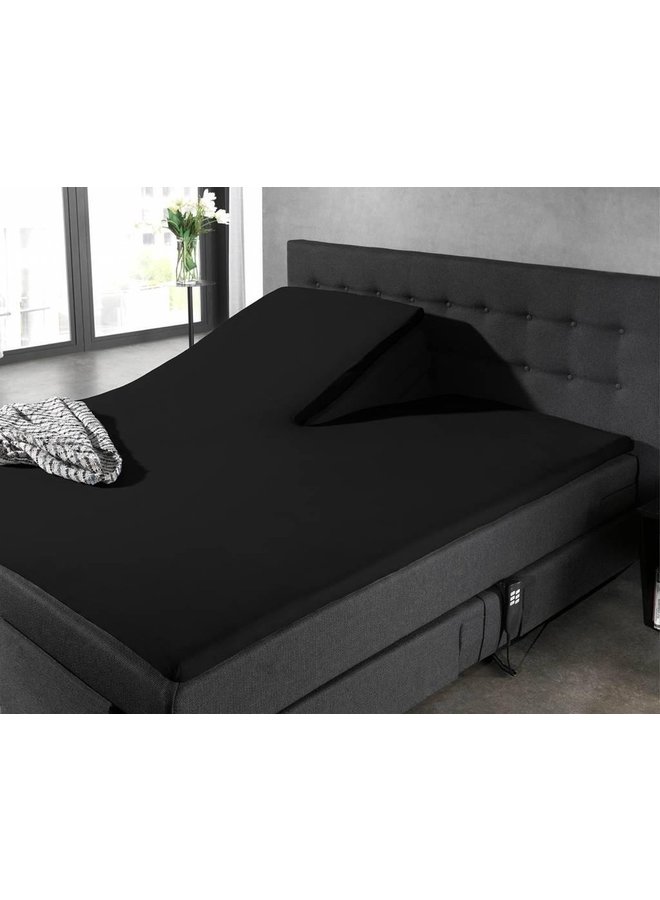 Hoeslaken Splittopper Zwart - Percale Katoen
