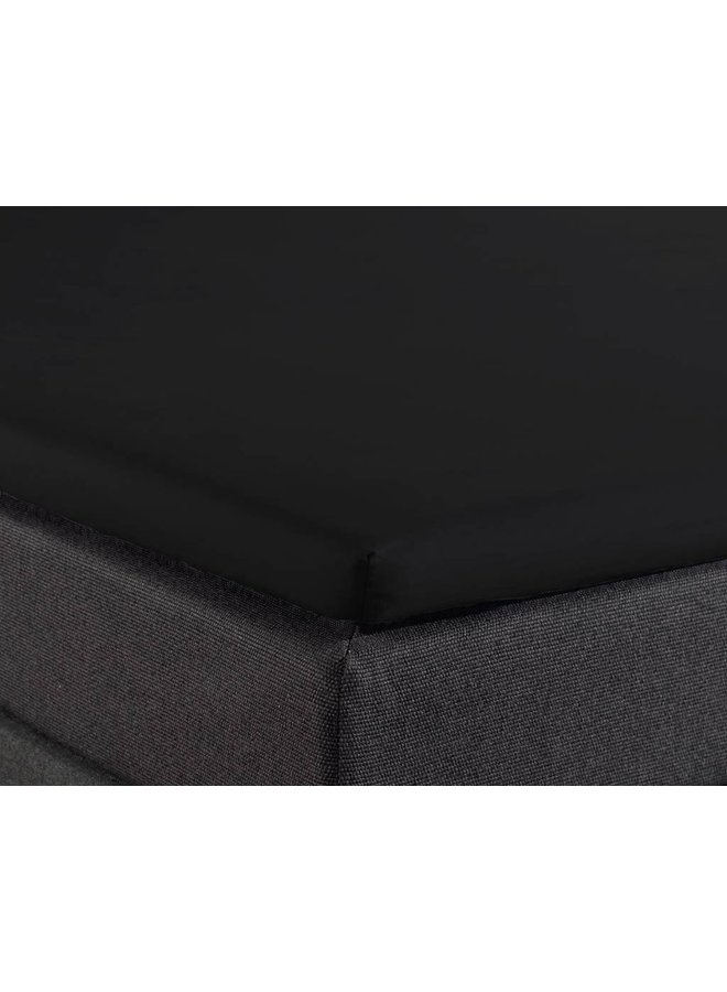 Home Care Hoeslaken Splittopper Zwart - Percale Katoen