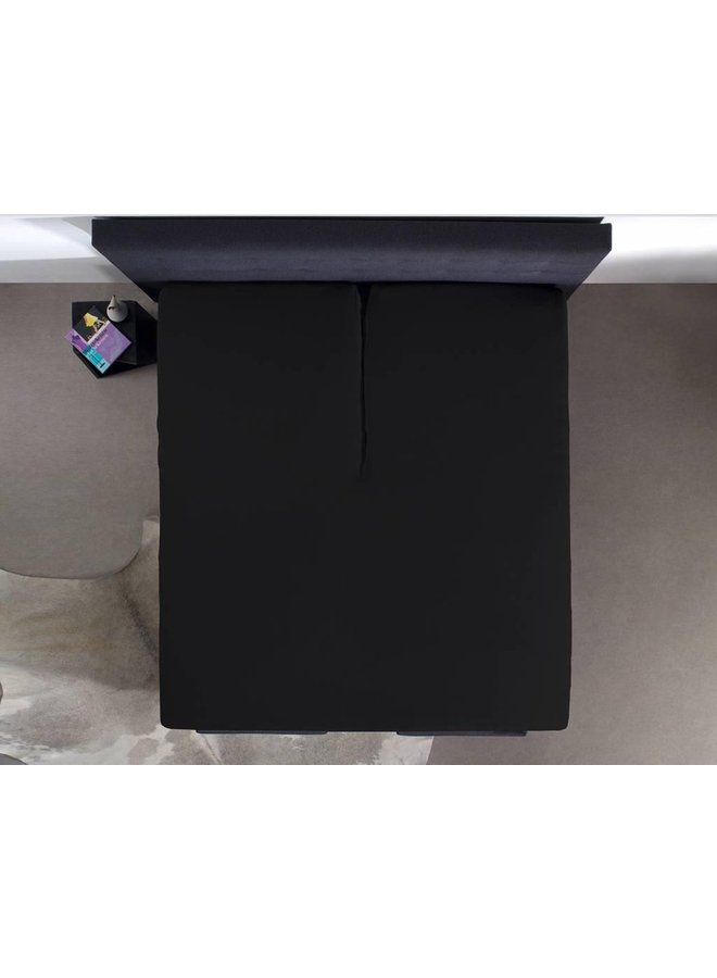 Home Care Hoeslaken Splittopper Zwart - Percale Katoen