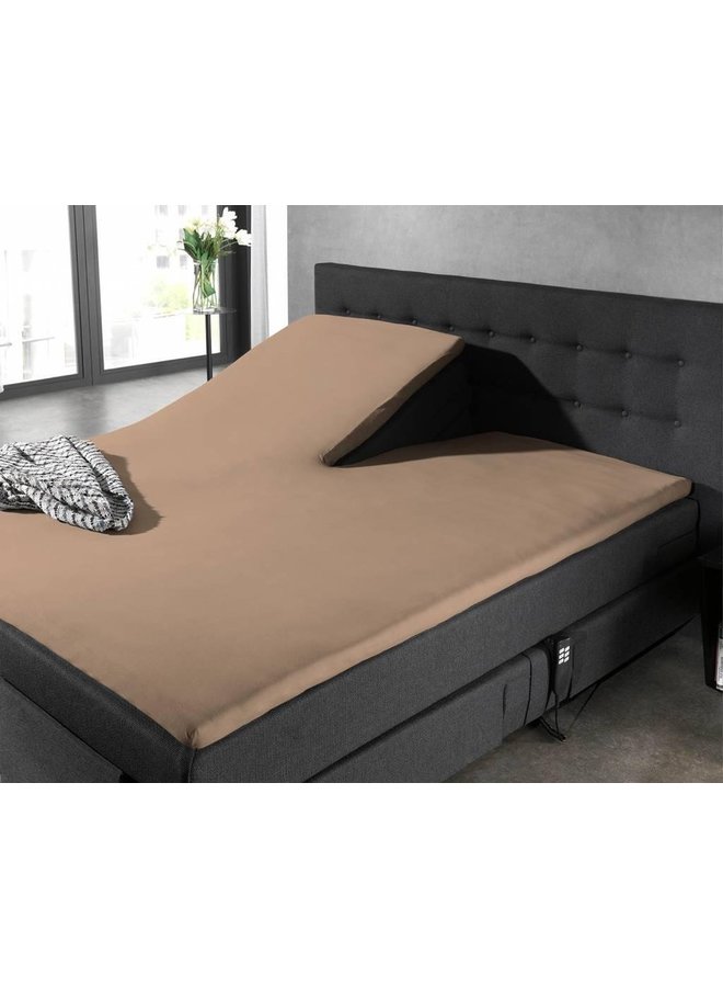 Hoeslaken Splittopper Taupe - Percale Katoen