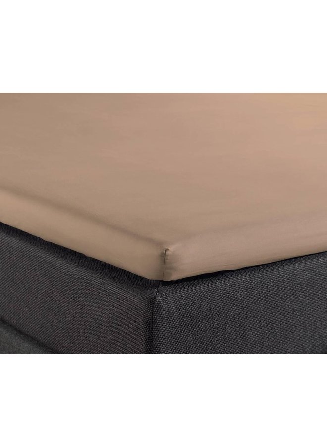 Home Care Hoeslaken Splittopper Taupe - Percale Katoen