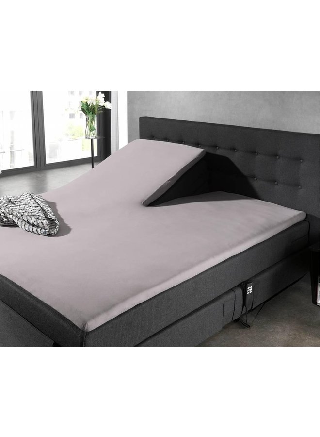 Home Care Hoeslaken Splittopper Grijs - Percale Katoen