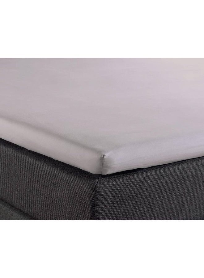 Home Care Hoeslaken Splittopper Grijs - Percale Katoen