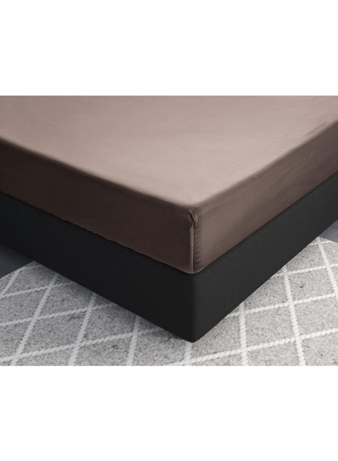 Primaviera Deluxe Hoeslaken Taupe - Katoensatijn