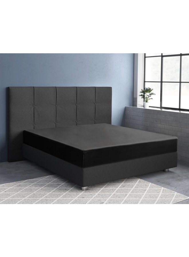 Primaviera Deluxe Hoeslaken Zwart - Katoensatijn