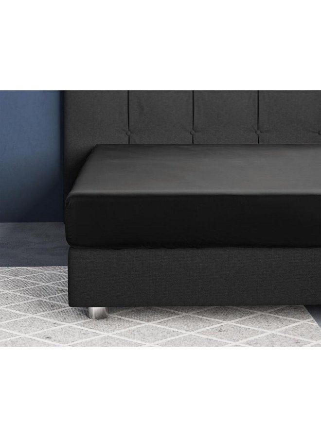 Primaviera Deluxe Hoeslaken Zwart - Katoensatijn
