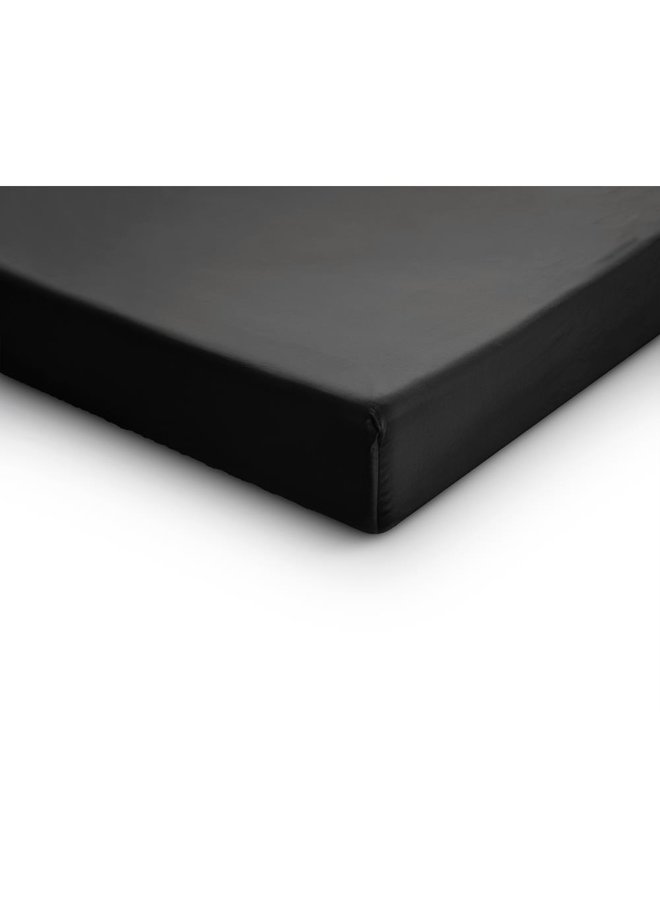 Primaviera Deluxe Hoeslaken Zwart - Katoensatijn