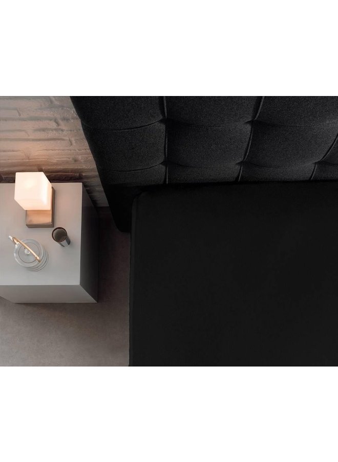 Home Care Hoeslaken Splittopper Zwart - Jersey