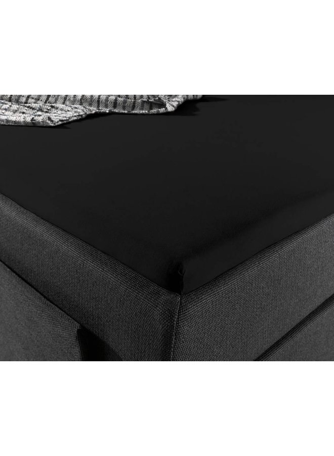 Home Care Hoeslaken Splittopper Zwart - Jersey