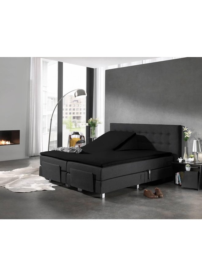 Home Care Hoeslaken Splittopper Zwart - Jersey