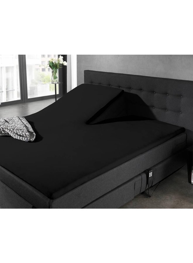 Home Care Hoeslaken Splittopper Zwart - Jersey