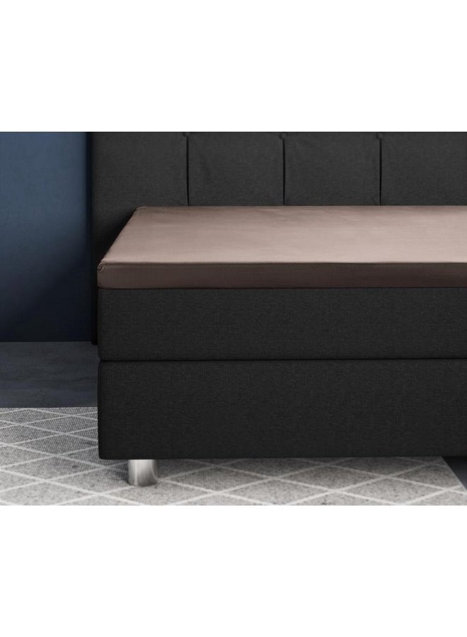 Primaviera Deluxe Hoeslaken Topper Taupe - Katoensatijn