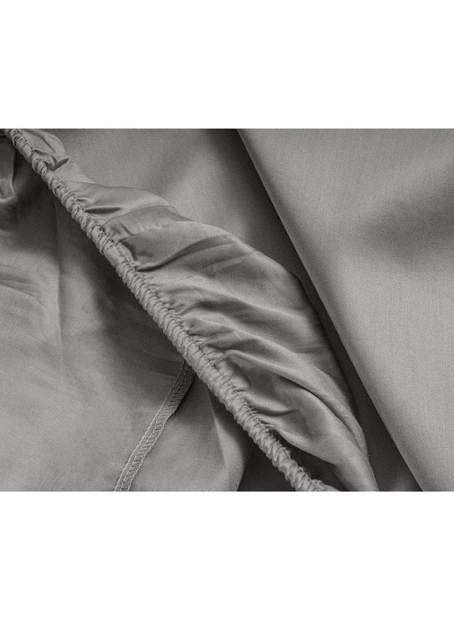 Primaviera Deluxe Hoeslaken Topper Grijs - Katoensatijn